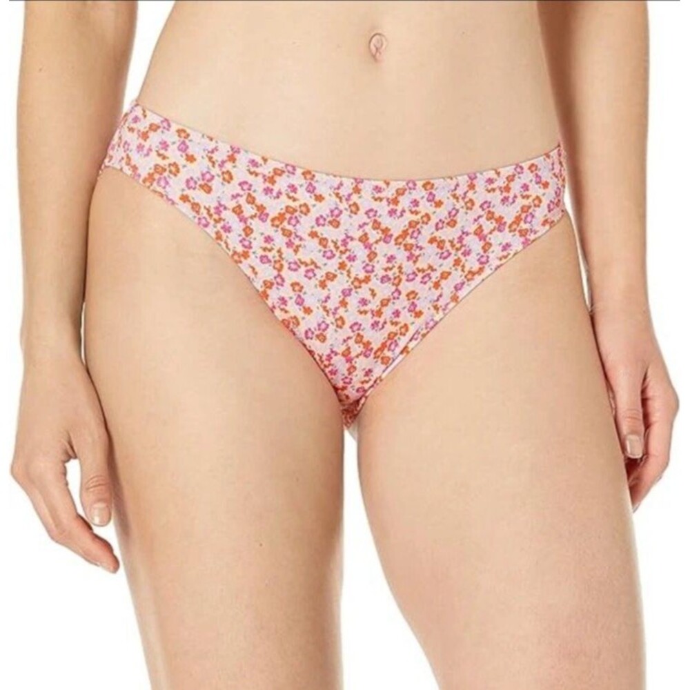 Amazon Essentials Classic Bikini Swim Bottom Pale Peach Micro Floral ~ Size XL